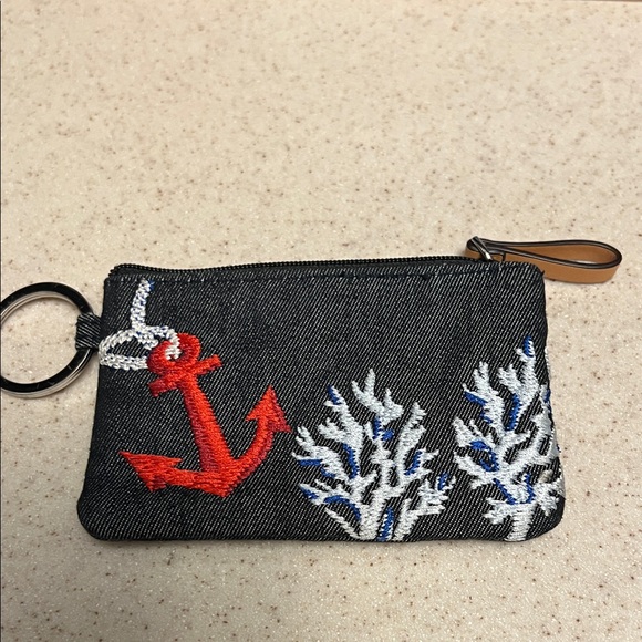 Vera Bradley Embroidered Anchor Keychain ID Pouch - Picture 5 of 6